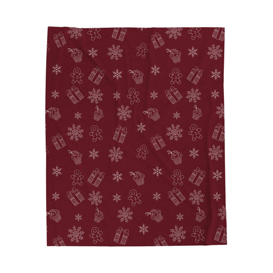 Velveteen Blanket - Holiday Red Velvet Plush Blanket