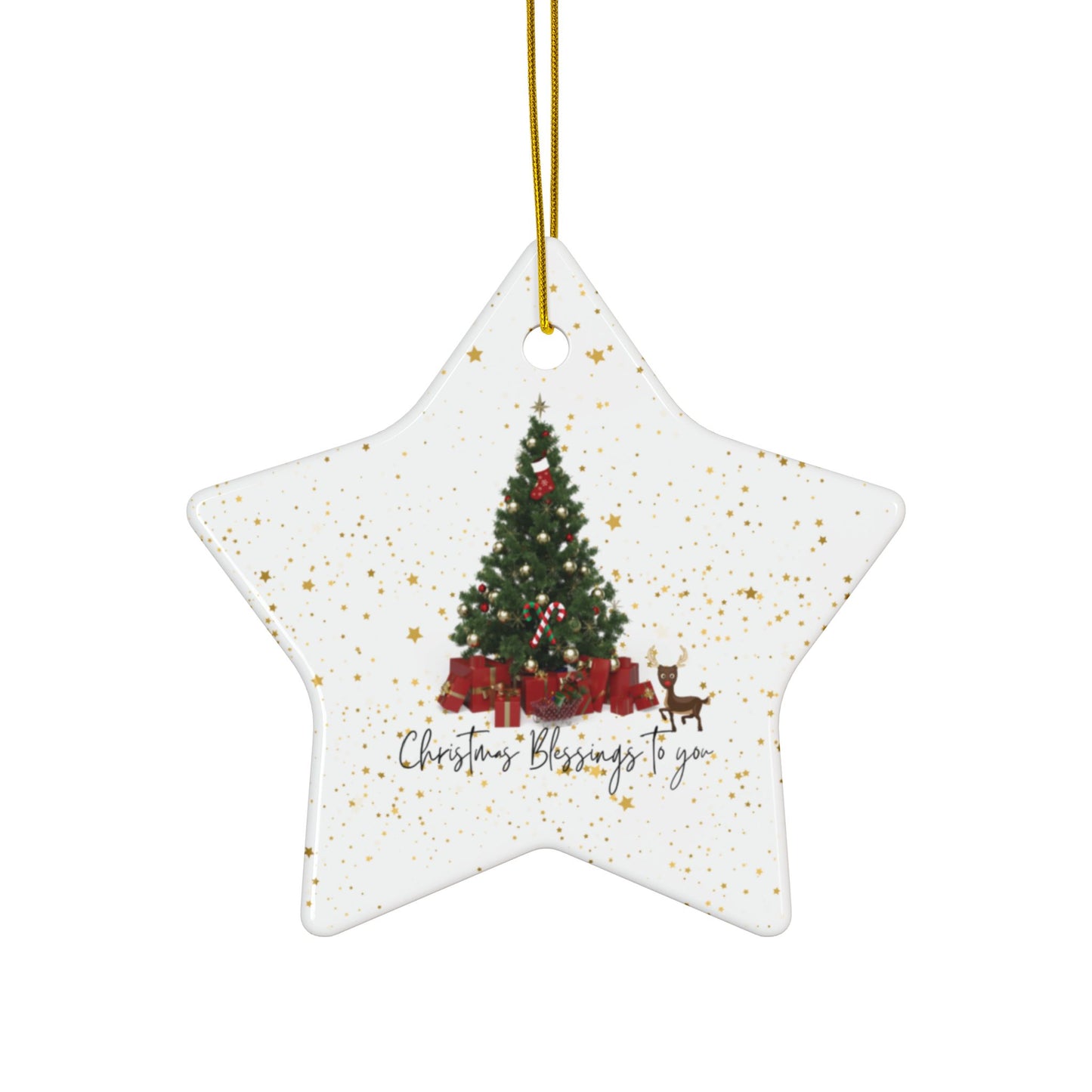 Holiday double side designed ceramic Ornaments