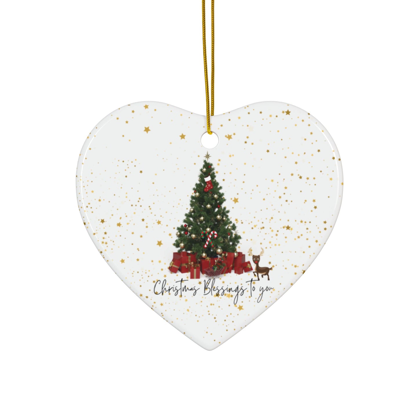 Holiday double side designed ceramic Ornaments