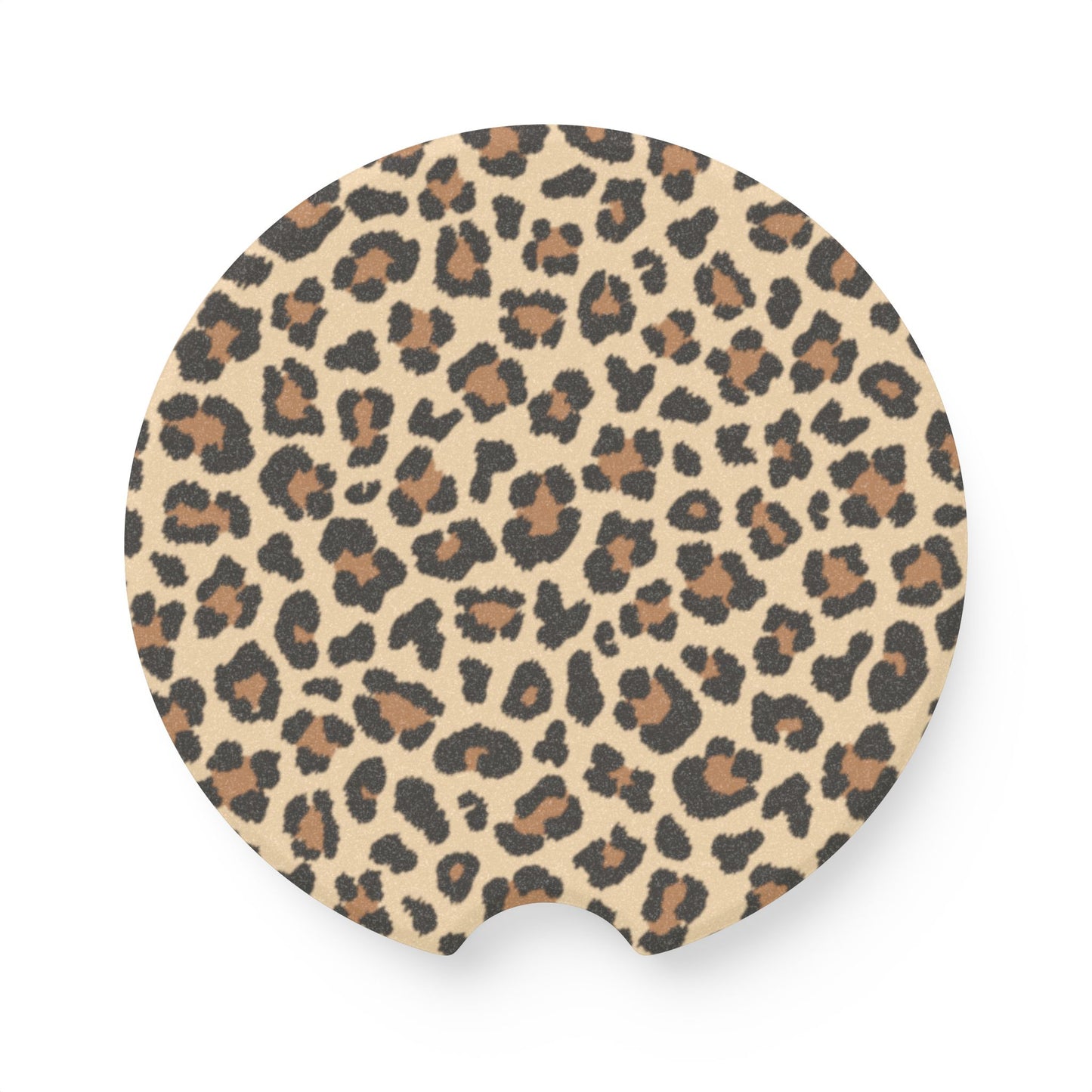 Leopard Print Soapstone Car Coaster (Set of 2)- Stylish Auto Accessories