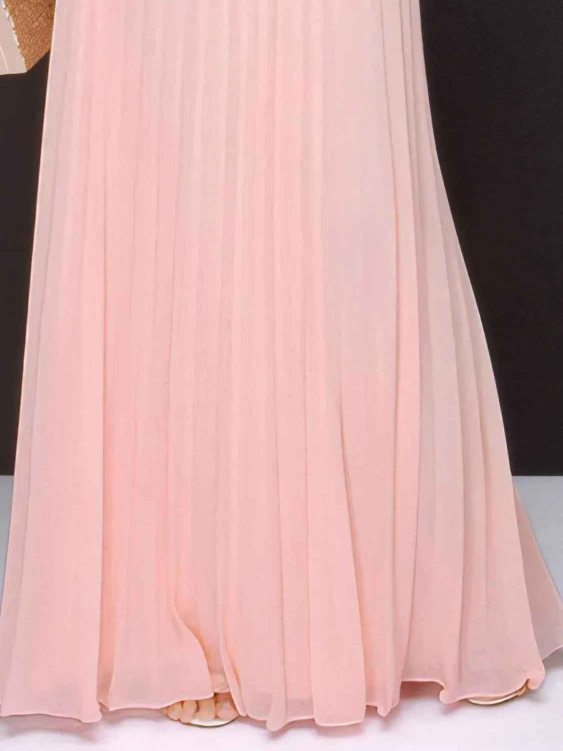 Pleated Sleeveless Maxi Cami Dress