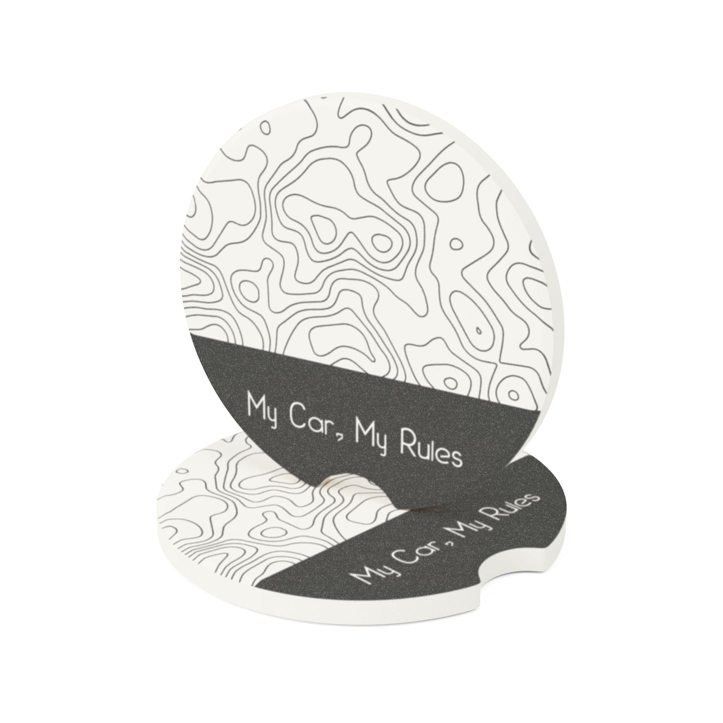My Car, My Rules Soapstone Car Coaster (2 pcs)- Stylish and Functional Drink Holder