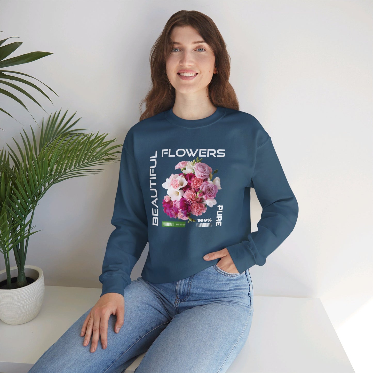 Beautiful Flowers Crewneck Sweatshirt