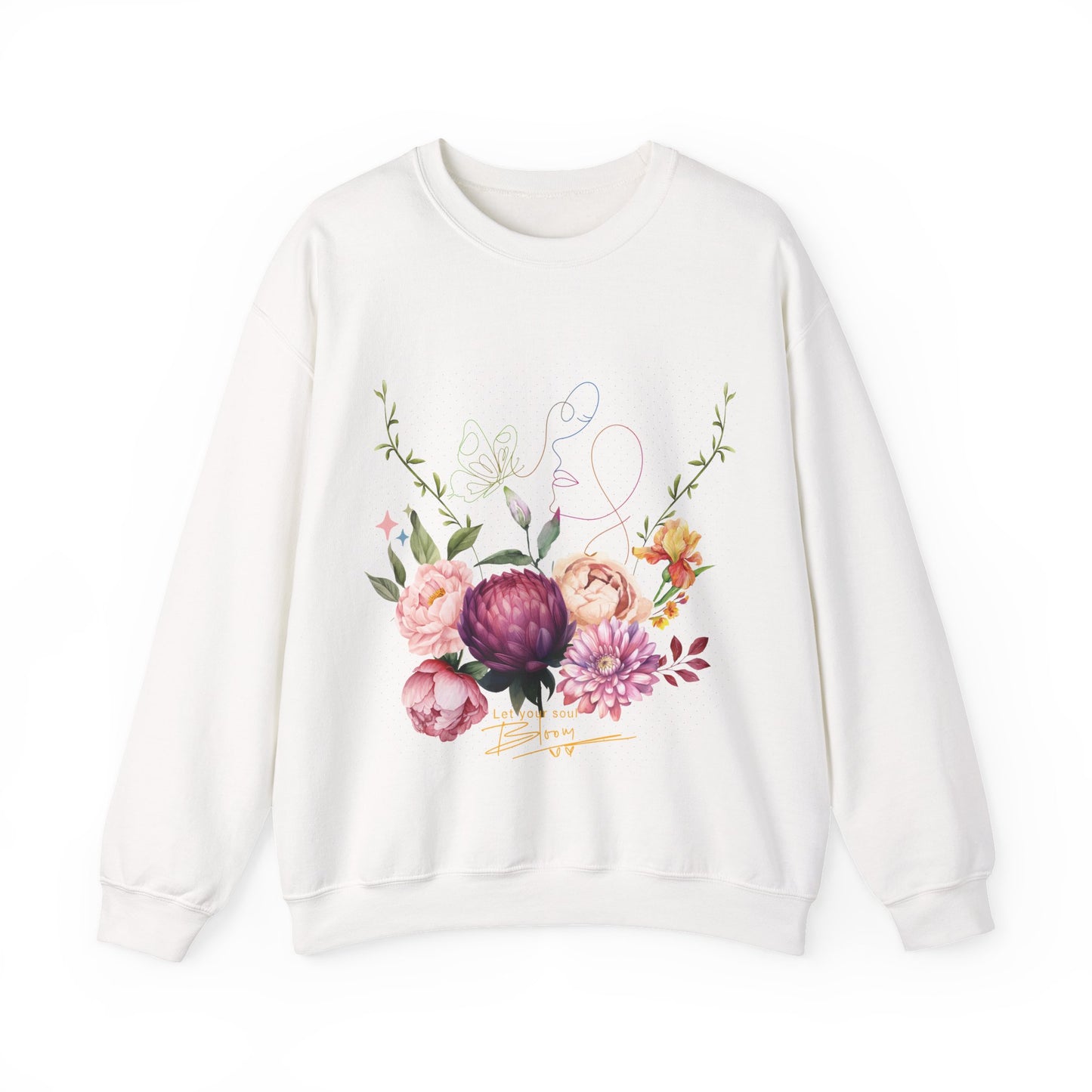 Floral Inspirational Crewneck Sweatshirt– Let the Soul Bloom Women's Cozy Pullover