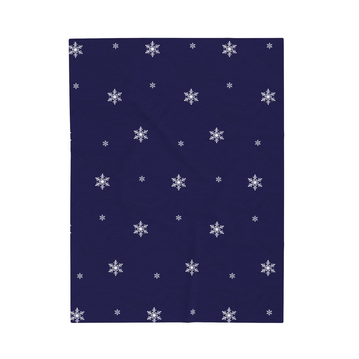Dark Blue with White Snowflakes velveteen Blanket