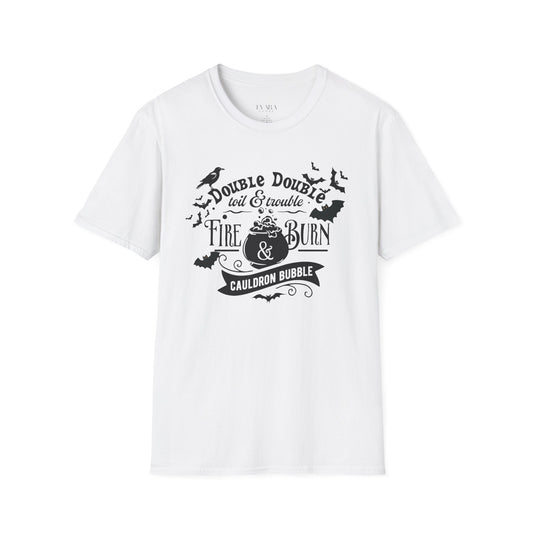 Double-Double Toil and Trouble T-Shirt, Unisex Halloween Witch Quote Tee