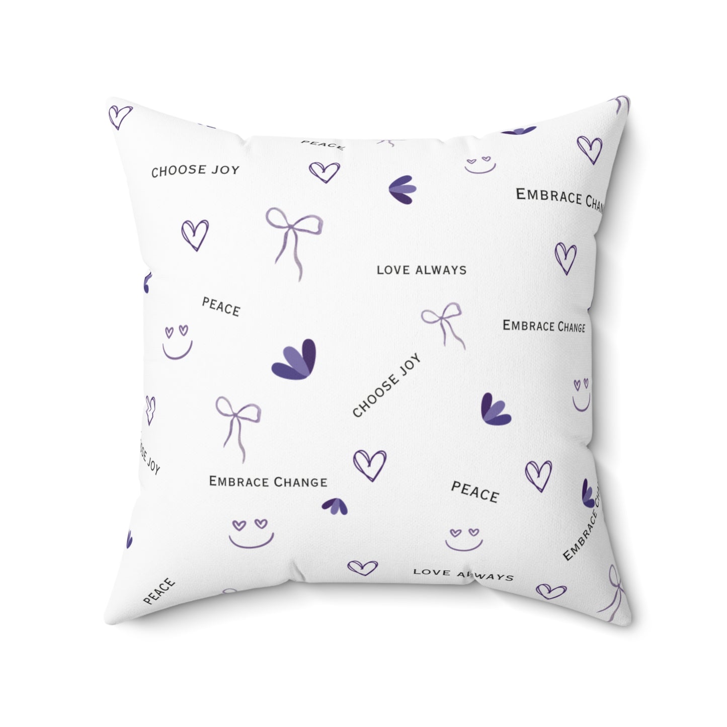 'Purple Heart of Joy' Square Pillow