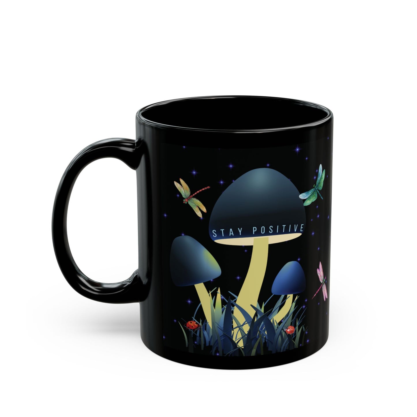 Inspirational Black Mug - "Be Fearless" & "Smile & Shine" Designs - Perfect Gift for Nature Lovers