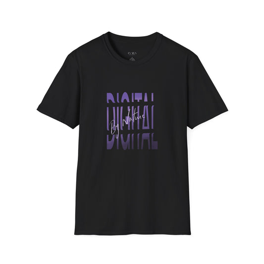 digital by nature black t-shirt for men