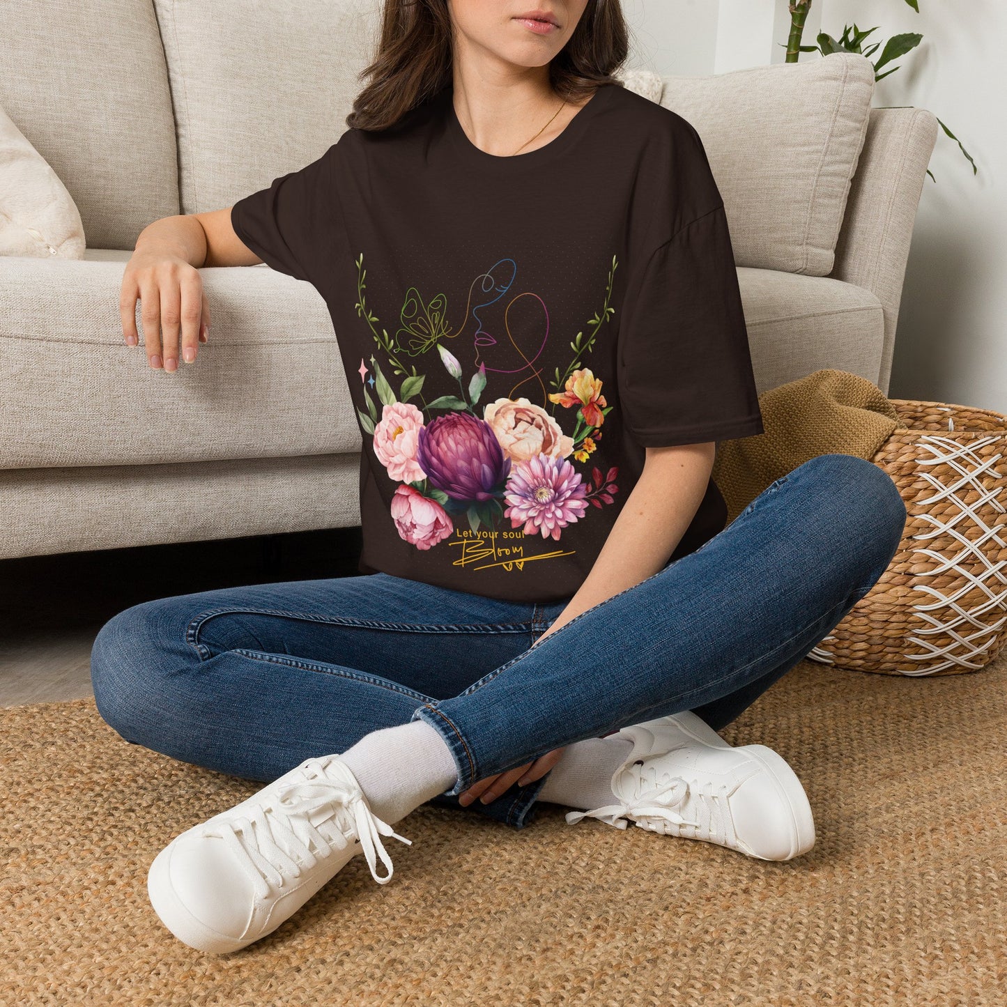 Let the Soul Bloom Floral Graphic Women's T-Shirt