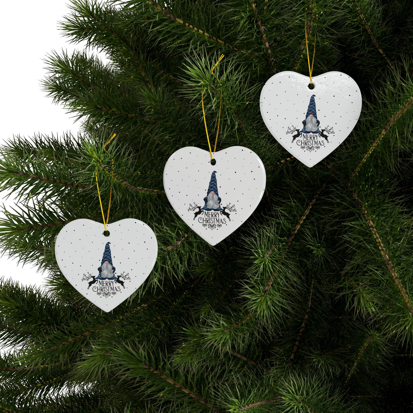 Stunning Holiday Ceramic Ornaments, 2-Side Print, (1pc, 3pcs, 5pcs, 10pcs)