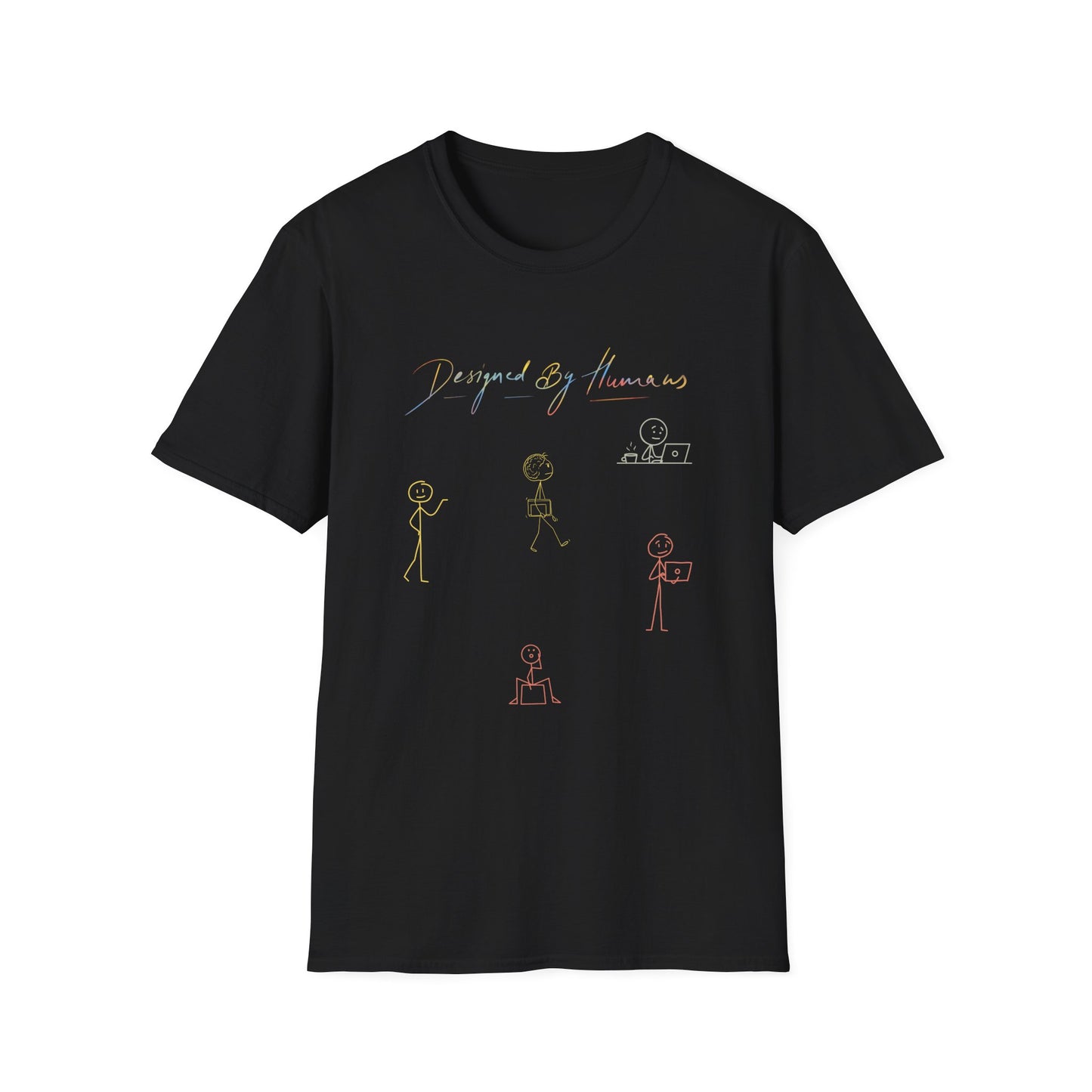 Designed By Humans -Stick Figure Graphic T-Shirt