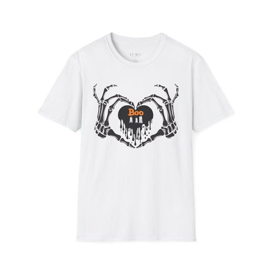 Halloween Skeleton Heart T-Shirt, Spooky Graphic Unisex Tee
