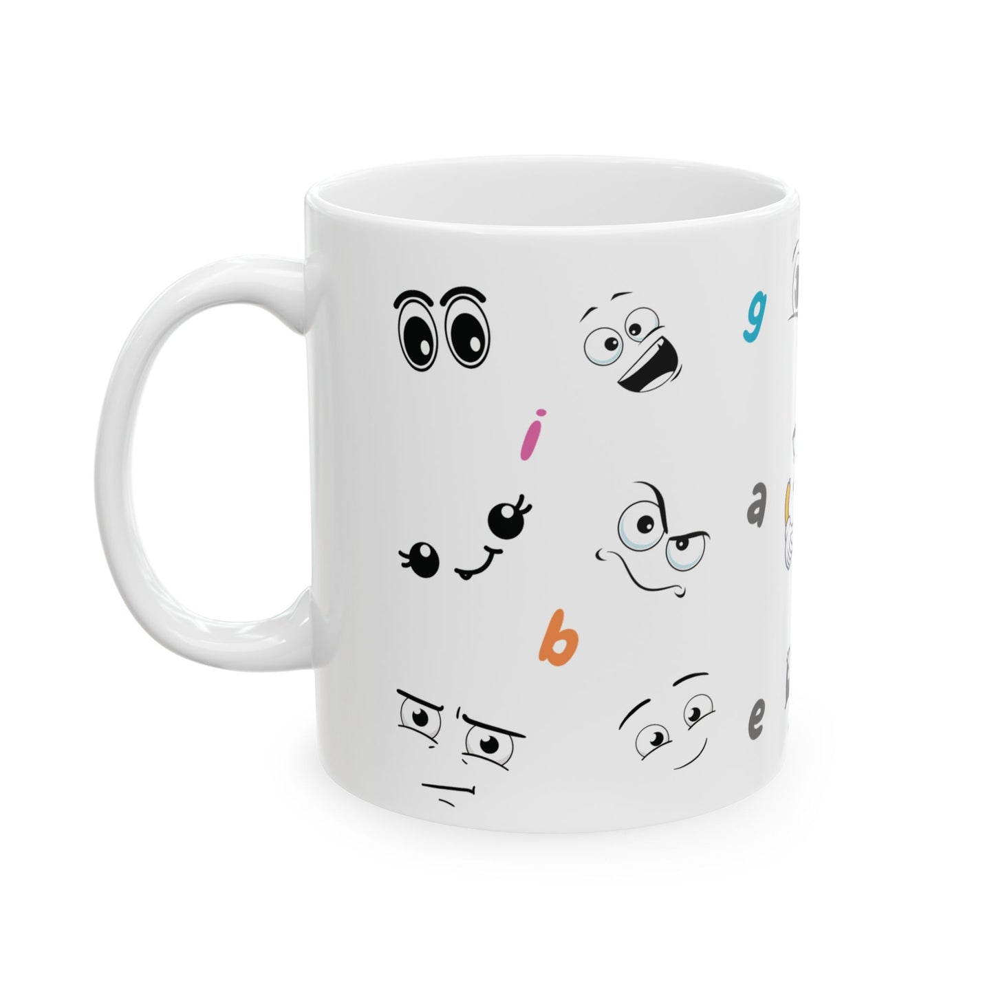 "Smiles All Around - Cute Smiley Faces Mug"