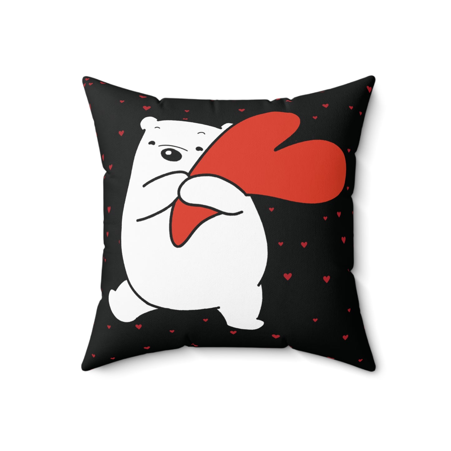 Valentine's 'Hearty Teddy' Square Pillow