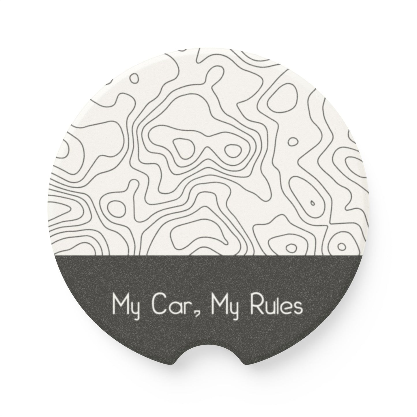 My Car, My Rules Soapstone Car Coaster (2 pcs)- Stylish and Functional Drink Holder