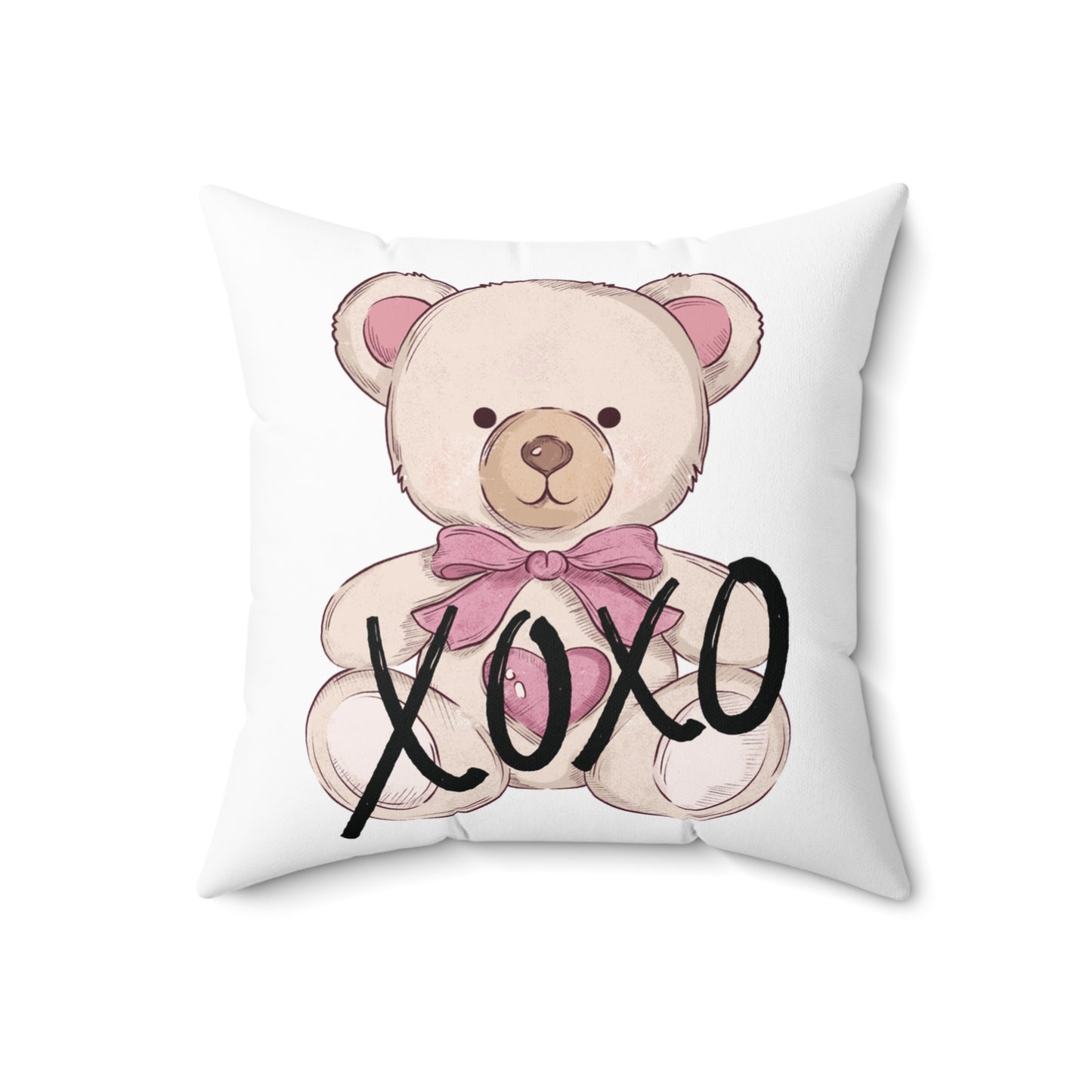 'Teddy Love' Square Pillow