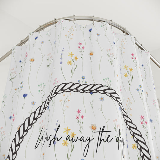 'Wash away the day ' Floral Shower Curtain - Bathroom Decor