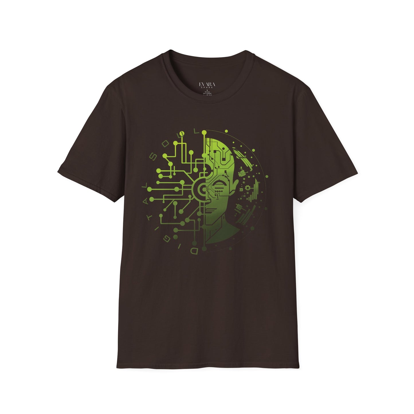 Digital Soul Graphic Unisex T-Shirt-Futuristic Tech Art Streetwear by Evara Spark