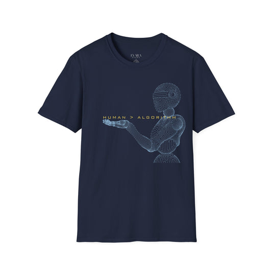 Human > Algorithm - Futuristic Graphic Unisex T-Shirt