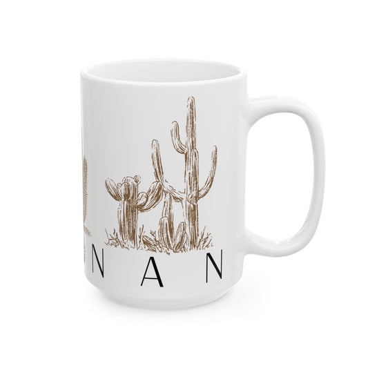 Arizonan, Cactus Ceramic Mug - Unique Coffee Cup for Arizona Lovers