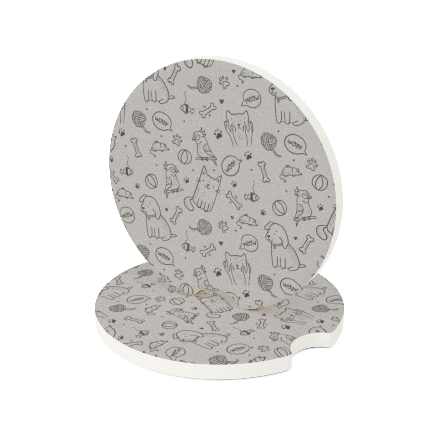 Pet Lovers Soapstone Car Coaster(set of 2)