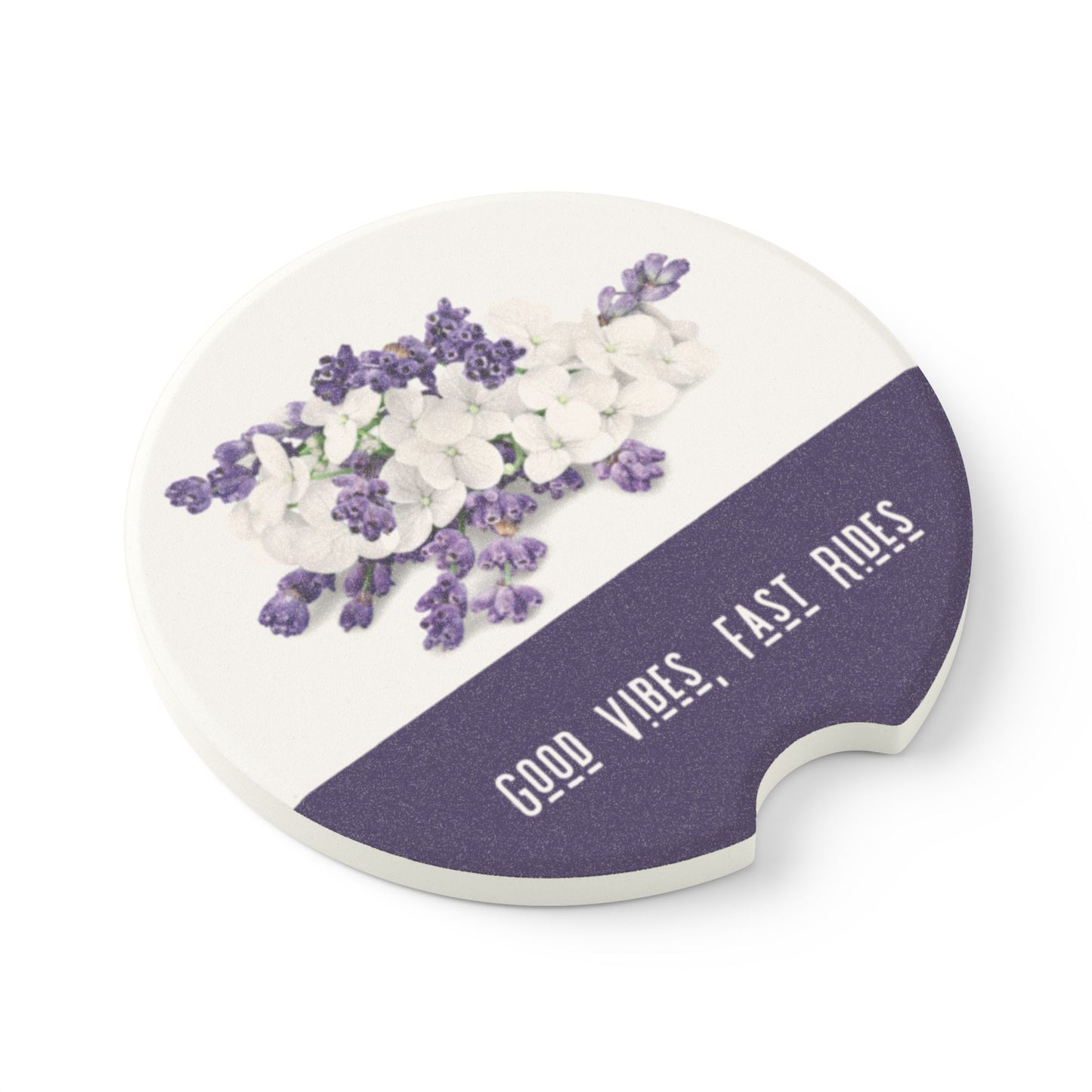 Eco-Friendly Soapstone Car Coaster (2 pcs)- Good Vibes, Fast Rides