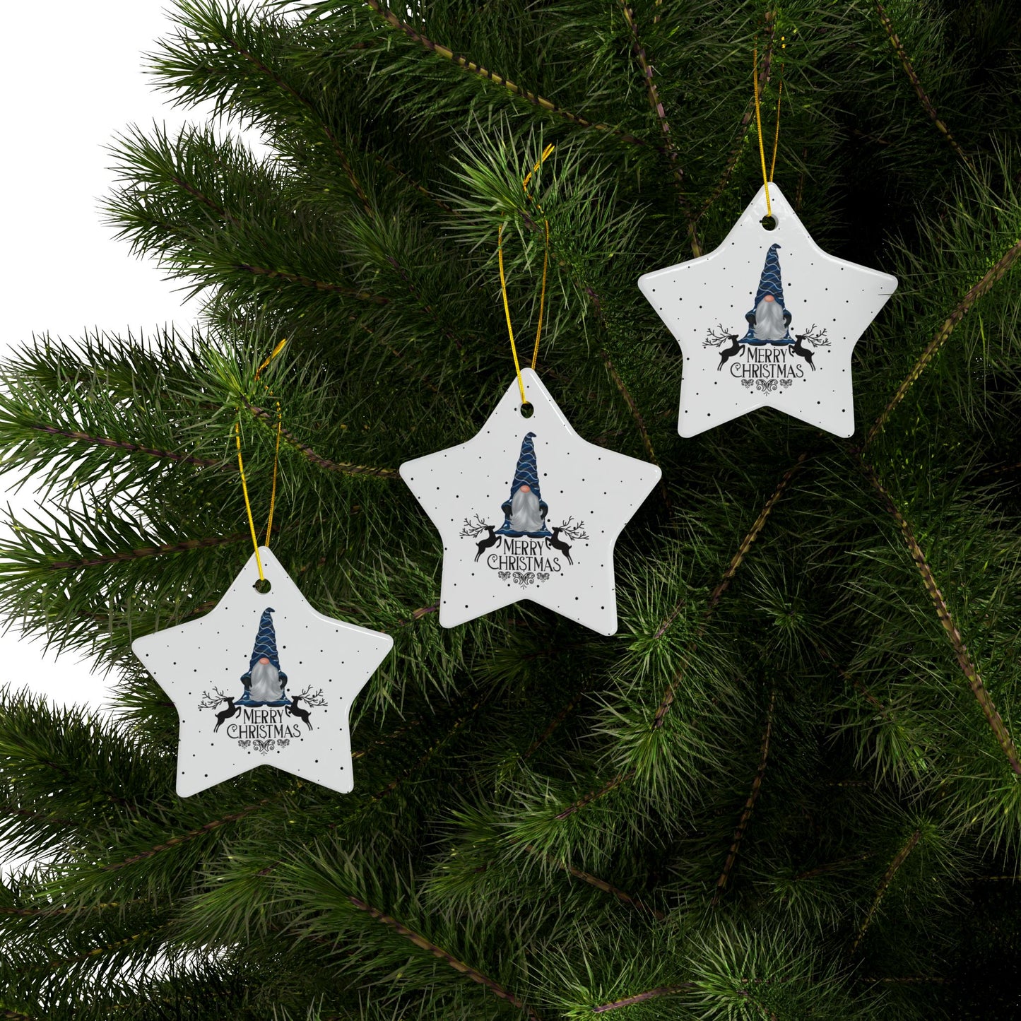 Stunning Holiday Ceramic Ornaments, 2-Side Print, (1pc, 3pcs, 5pcs, 10pcs)