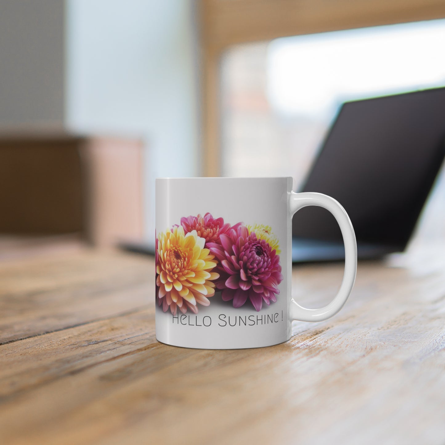 Beautiful Floral ‘Hello Sunshine’ Mug 11oz