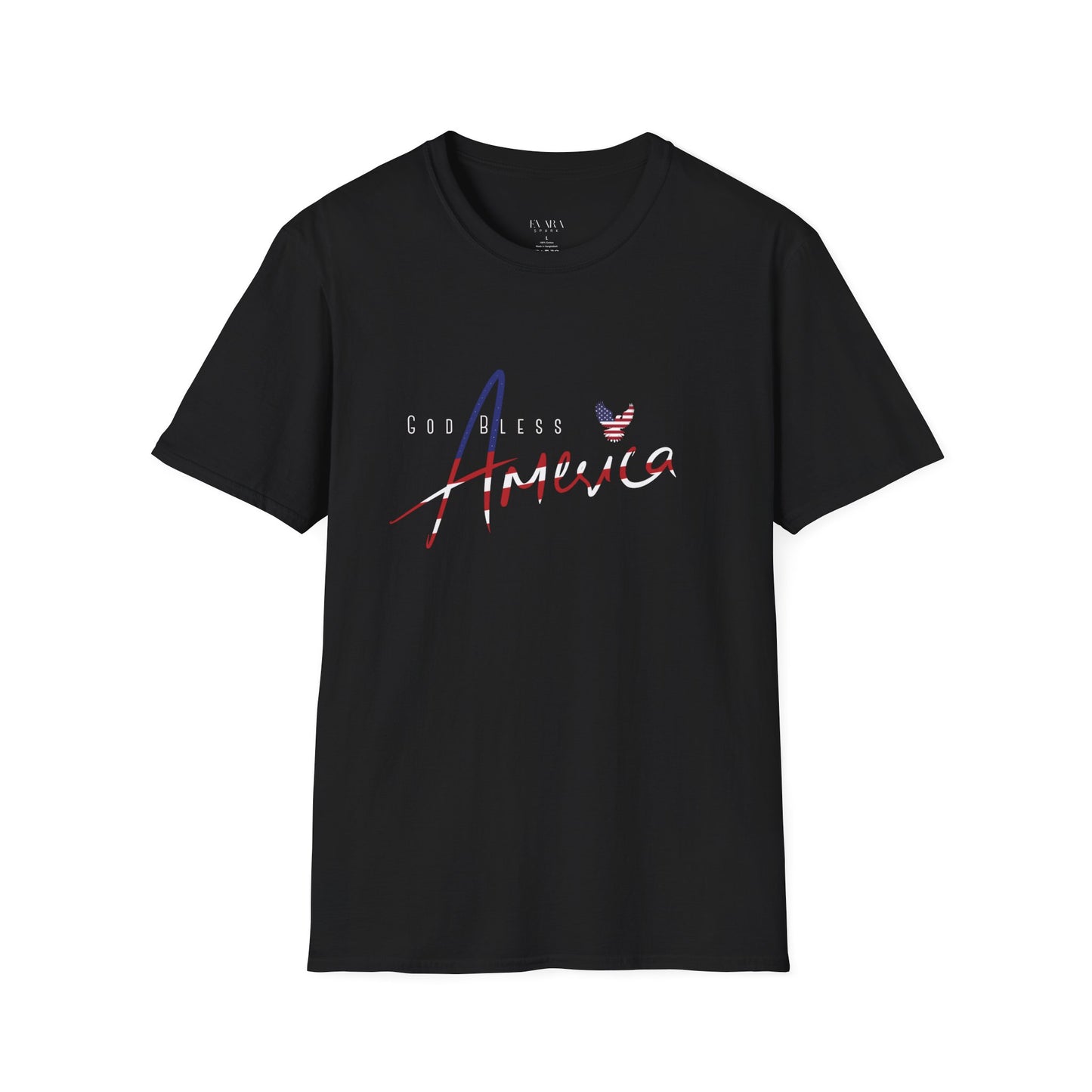 God Bless America Patriotic Script Tee