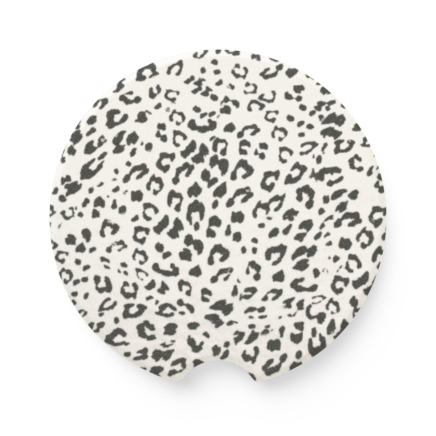 Leopard Print Soapstone Car Coaster (set of 2)- Stylish Car Accessory