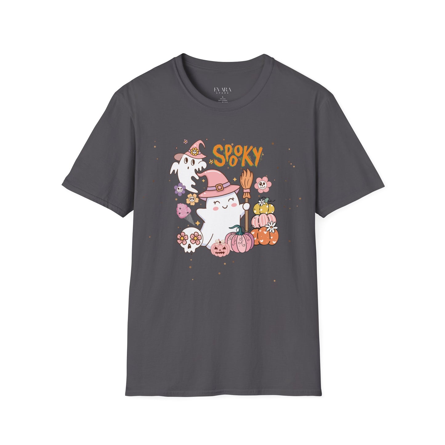 Spooky Ghost T-Shirt – Cute Halloween Graphic Tee for Women & Fall Fun