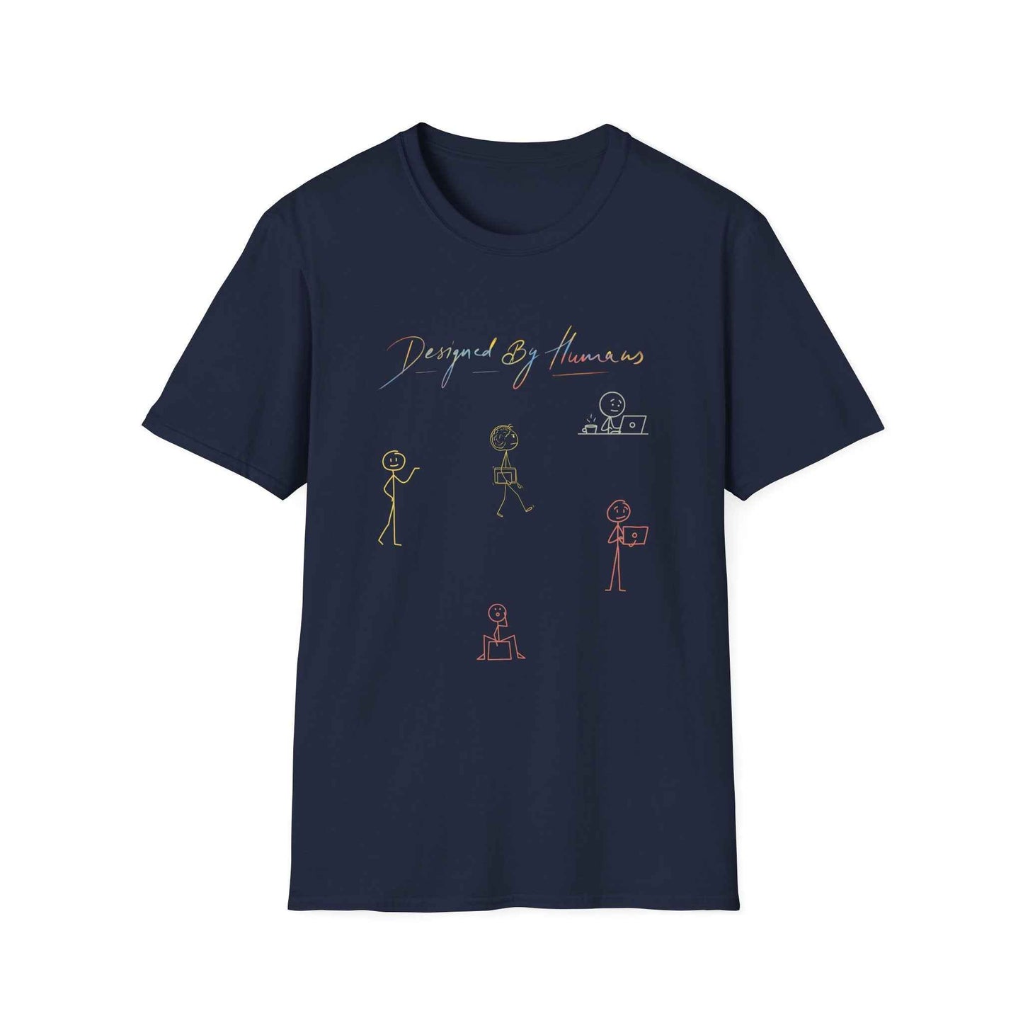 Designed By Humans -Stick Figure Graphic T-Shirt