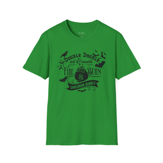 Double-Double Toil and Trouble T-Shirt, Unisex Halloween Witch Quote Tee
