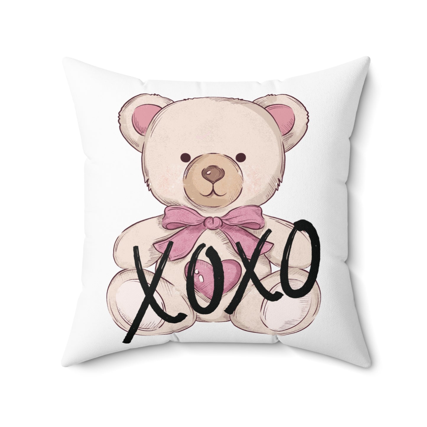 'Teddy Love' Square Pillow
