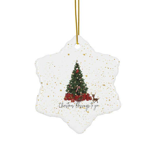 Holiday double side designed ceramic Ornaments