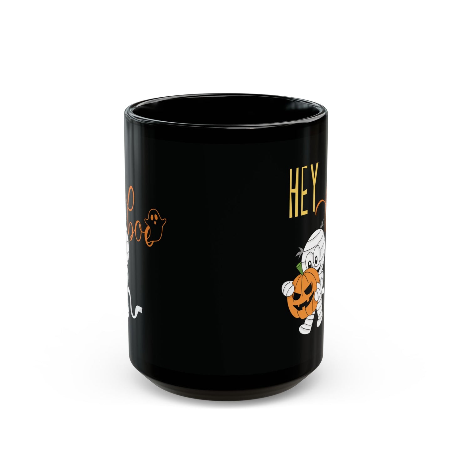 'Hey Boo' Halloween Themed Black Ceramic Glossy Finish Mug