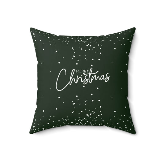 Frosty Merry Christmas Square Pillow