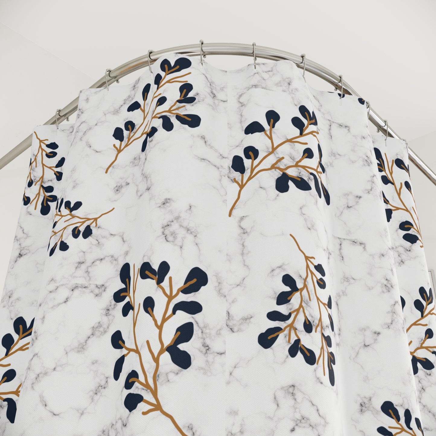 Elegant Leafy Print Shower Curtain