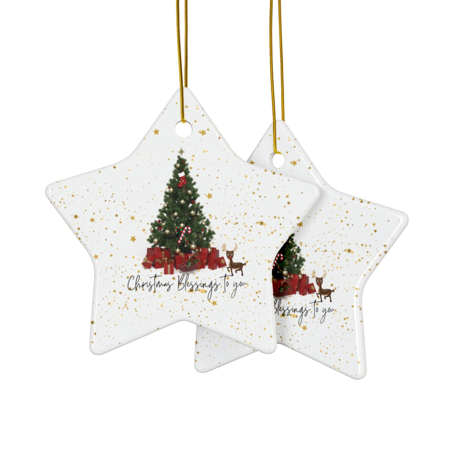 Holiday double side designed ceramic Ornaments