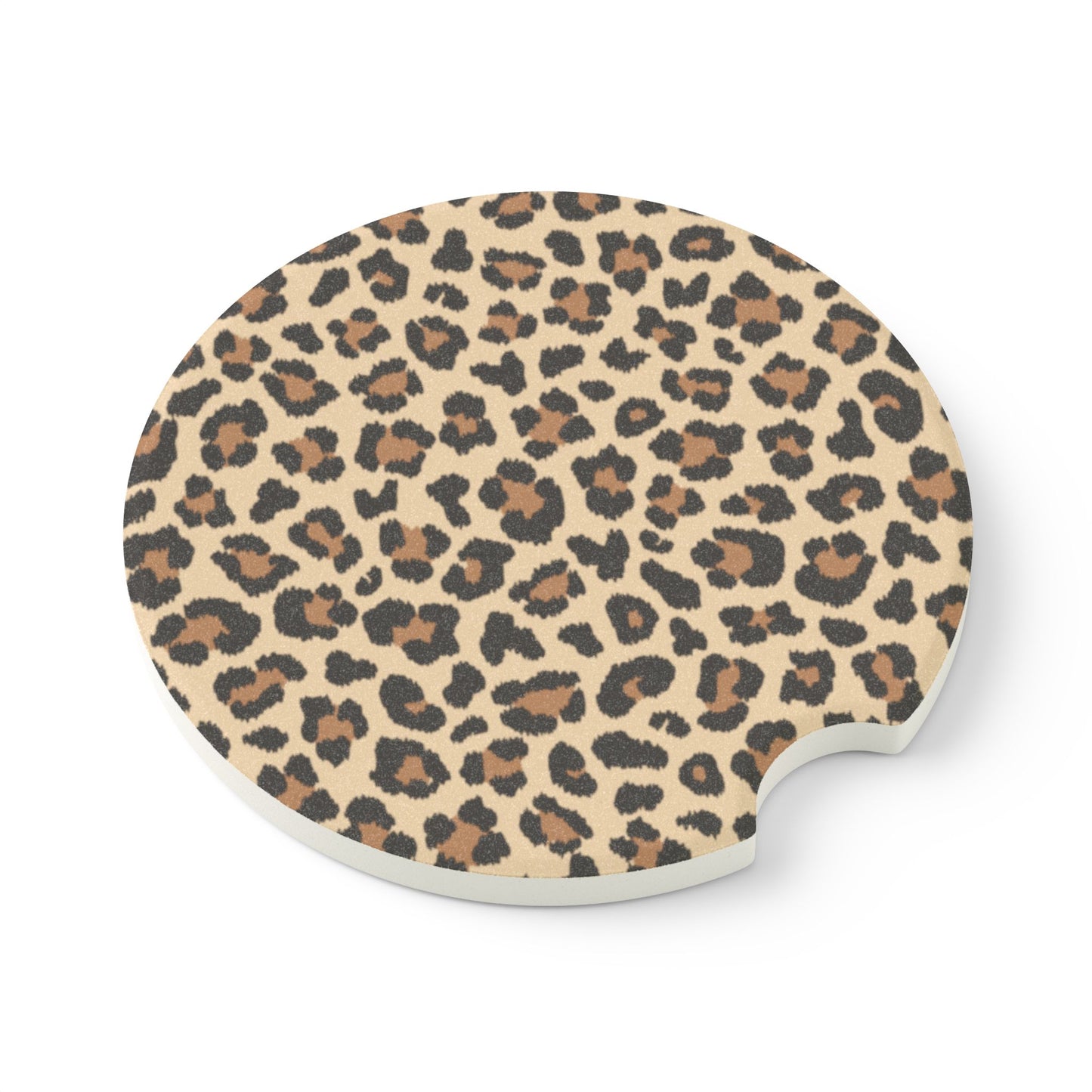 Leopard Print Soapstone Car Coaster (Set of 2)- Stylish Auto Accessories