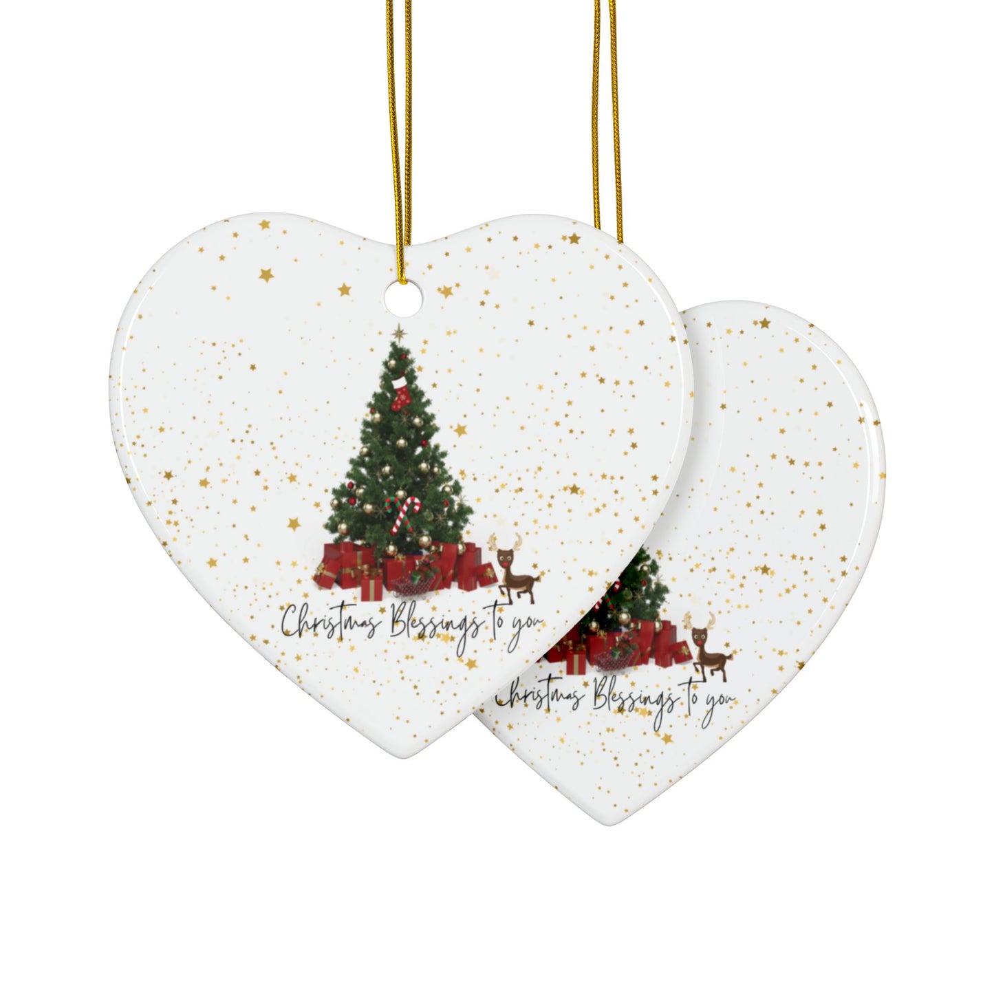 Holiday double side designed ceramic Ornaments