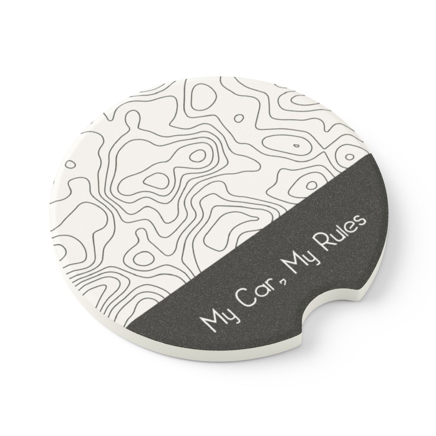 My Car, My Rules Soapstone Car Coaster (2 pcs)- Stylish and Functional Drink Holder