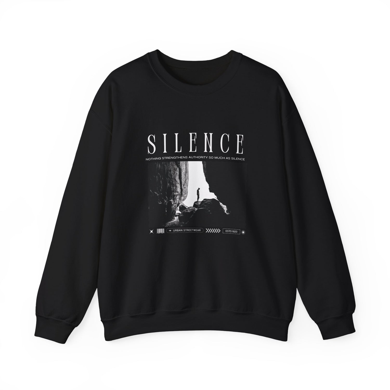 Black crewneck sweatshirt