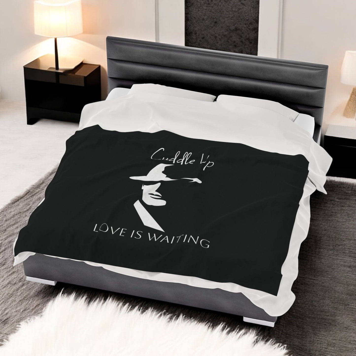 Velveteen Plush Blanket, Gentleman Print Elegant Cuddle Up Throw