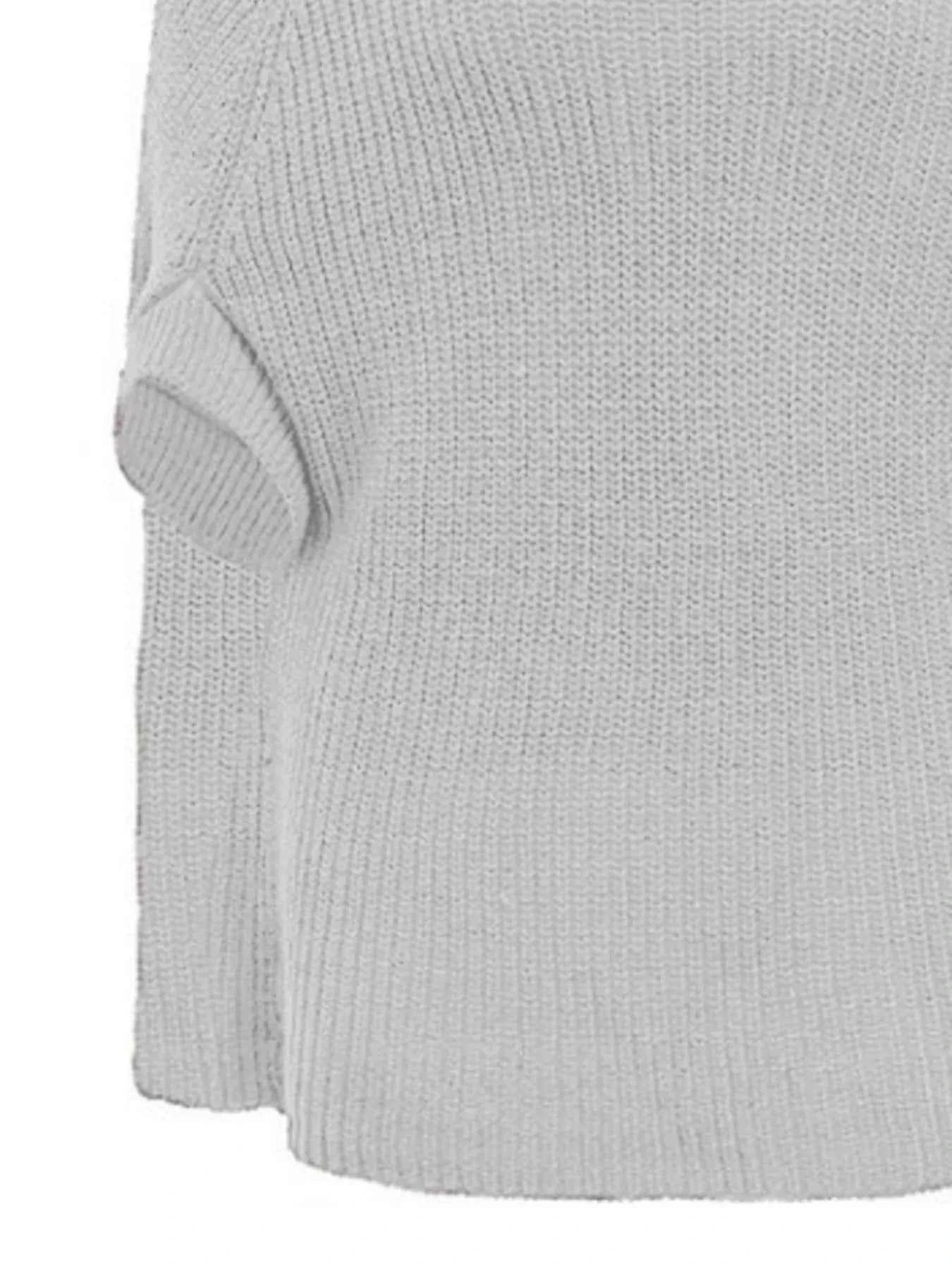 Full Size Turtleneck Knitted Cape Sweater Plus Size