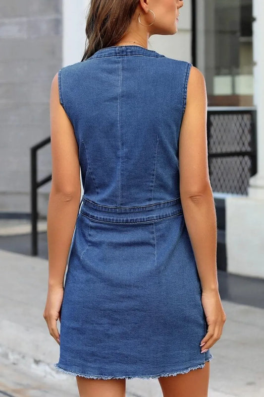 backside of denim dress