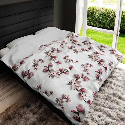 Floral Velveteen Plush Blanket