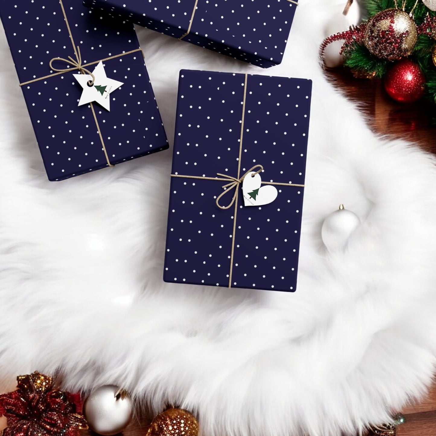 Gift Wrap Papers - Winter Night Polka